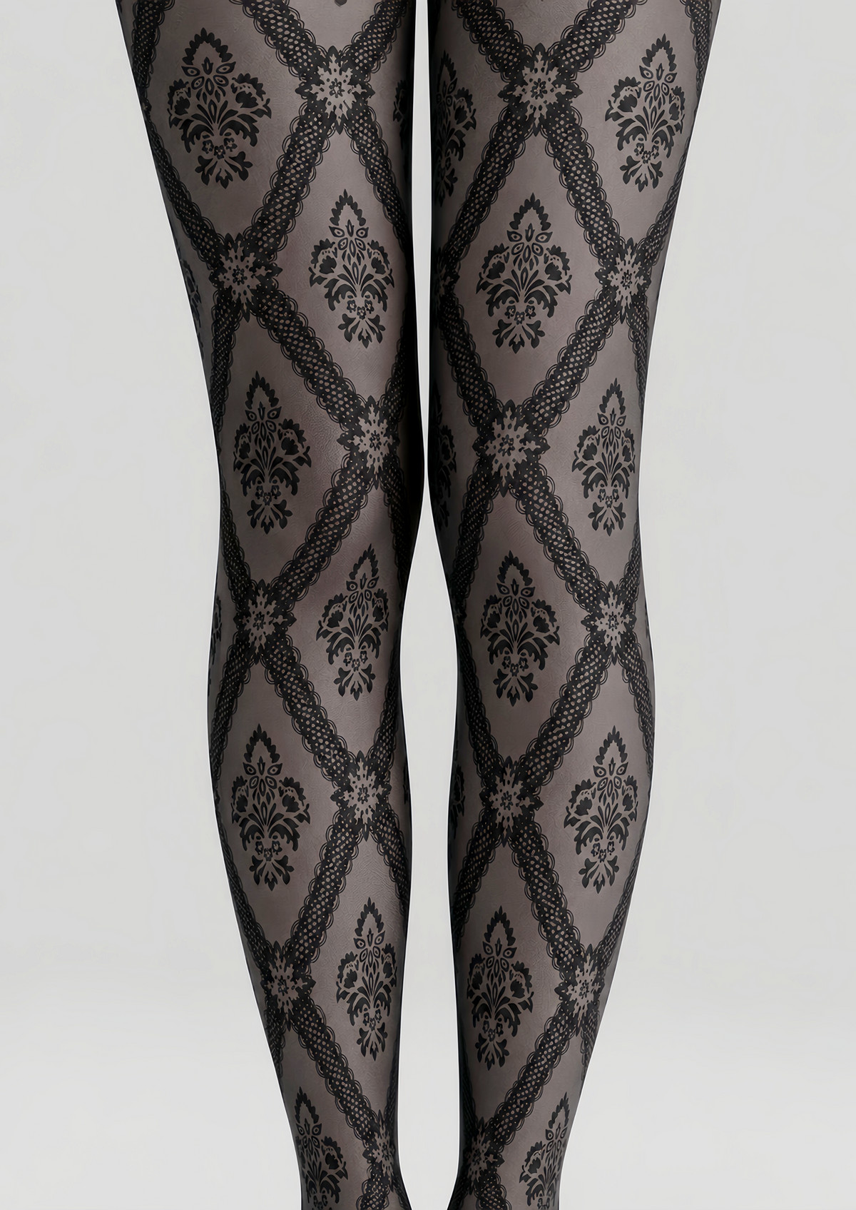 Black Lace Floral Patterned Tights Victorian Pantyhose D68-6