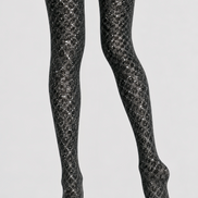 Silver Sparkle Black Tights Night Out Hosiery D68-8