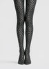 Silver Sparkle Black Tights Night Out Hosiery D68-8