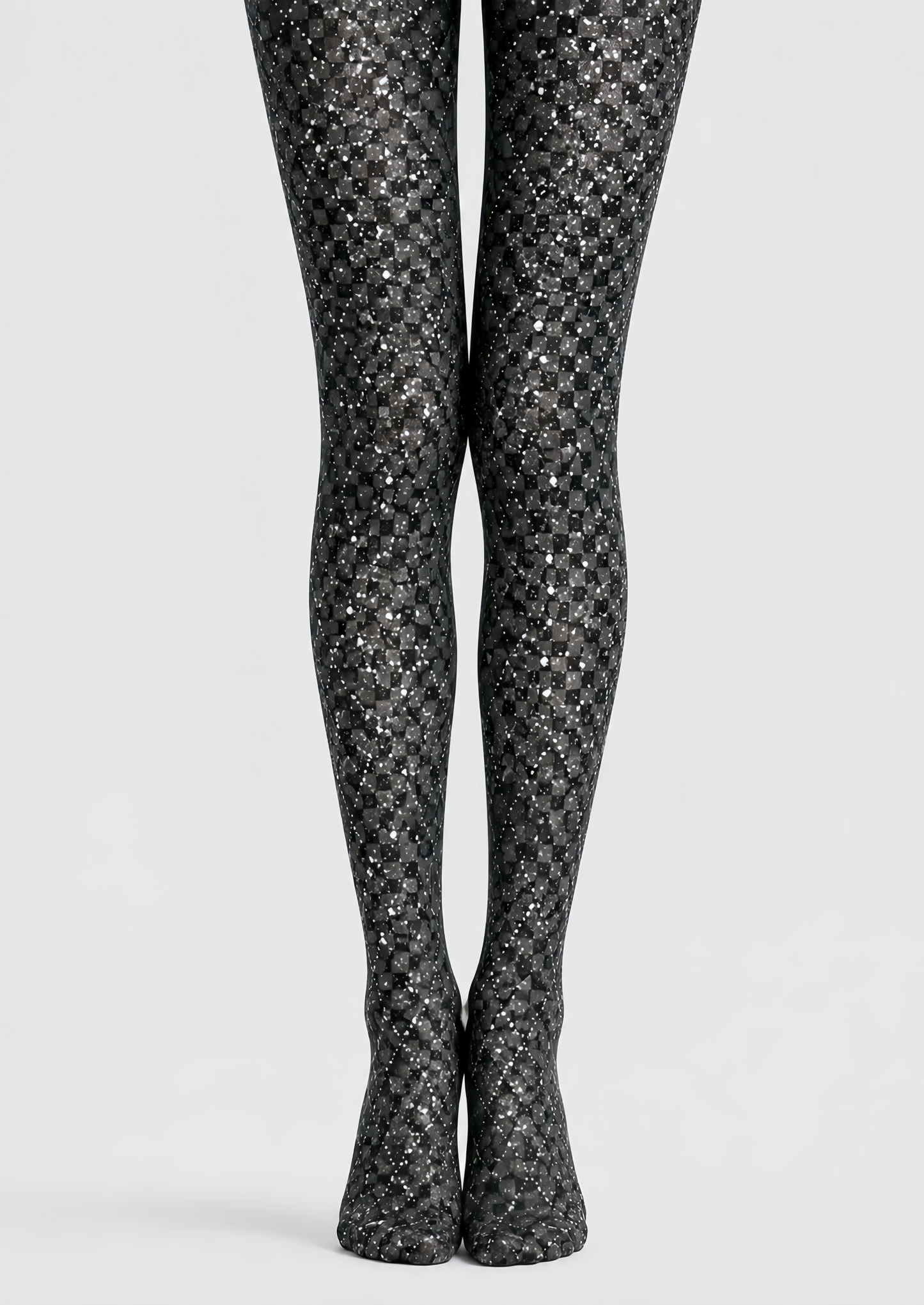 Silver Sparkle Black Tights Night Out Hosiery D68-8