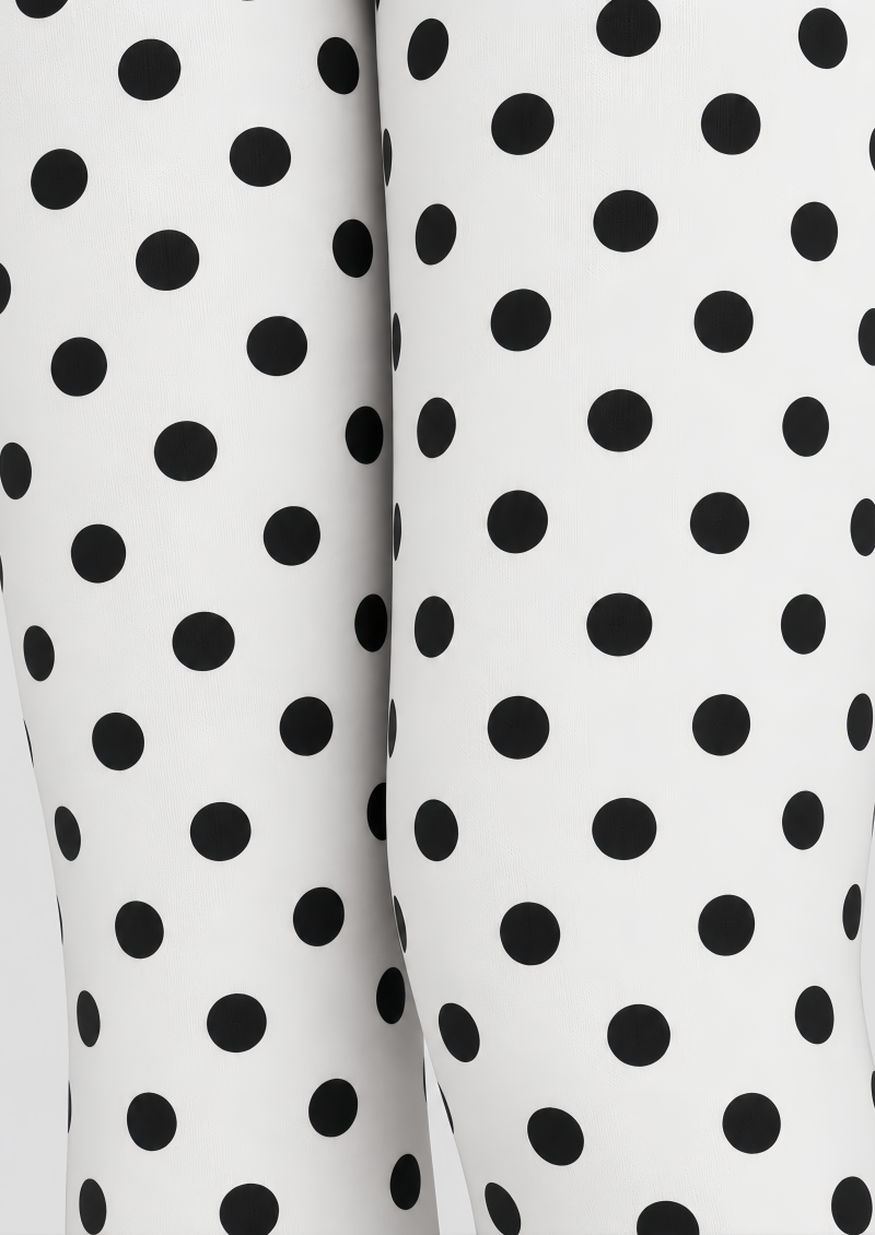 Classic Black Dot White Tights Hosiery Pantyhose D69-10