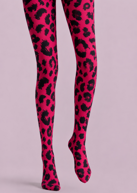 Fashion Pink Leopard Animal Tights Hosiery D69-2