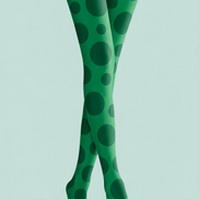 Y2K Green Dot Pattern Tights Hosiery Pantyhose D69-6