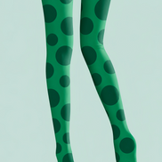 Y2K Green Dot Pattern Tights Hosiery Pantyhose D69-6