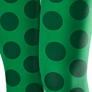 Y2K Green Dot Pattern Tights Hosiery Pantyhose D69-6