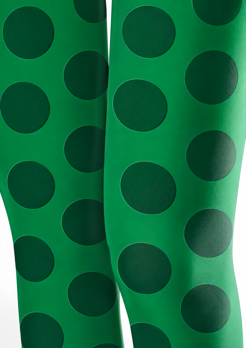 Y2K Green Dot Pattern Tights Hosiery Pantyhose D69-6