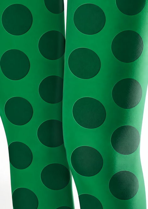 Y2K Green Dot Pattern Tights Hosiery Pantyhose D69-6