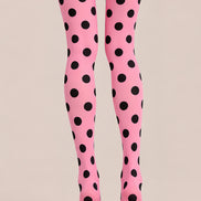Y2K Pink Polka Dot Pattern Tights Hosiery Pantyhose D69-8