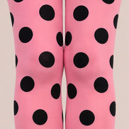 Y2K Pink Polka Dot Pattern Tights Hosiery Pantyhose D69-8