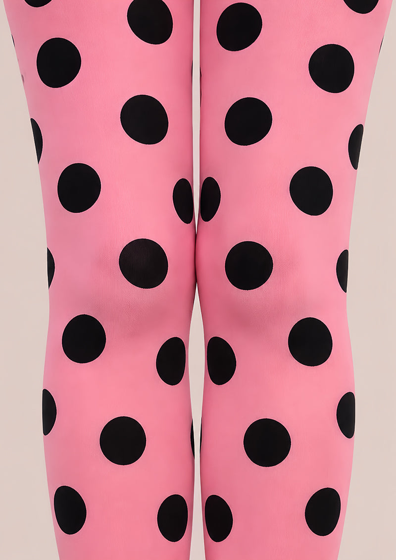 Y2K Pink Polka Dot Pattern Tights Hosiery Pantyhose D69-8
