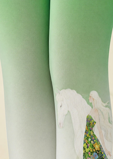 Fantasy Floral Horse Print Tights Pantyhose Z68-5