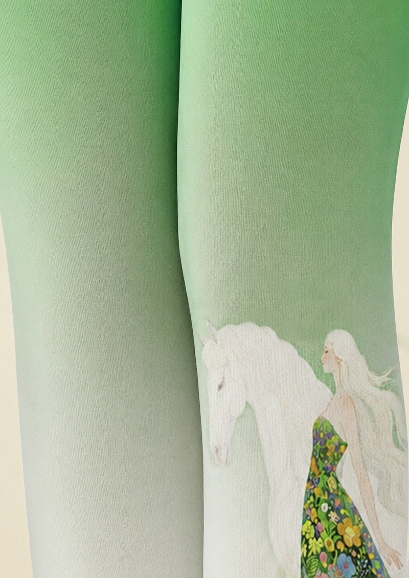 Fantasy Floral Horse Print Tights Pantyhose Z68-5