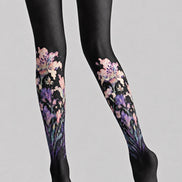 Dark Floral Print Tights Hosiery Pantyhose Z68-6