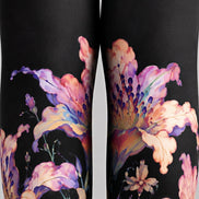 Dark Floral Print Tights Hosiery Pantyhose Z68-6