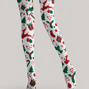 Christmas Motif Print Tights Hosiery Pantyhose H610-1