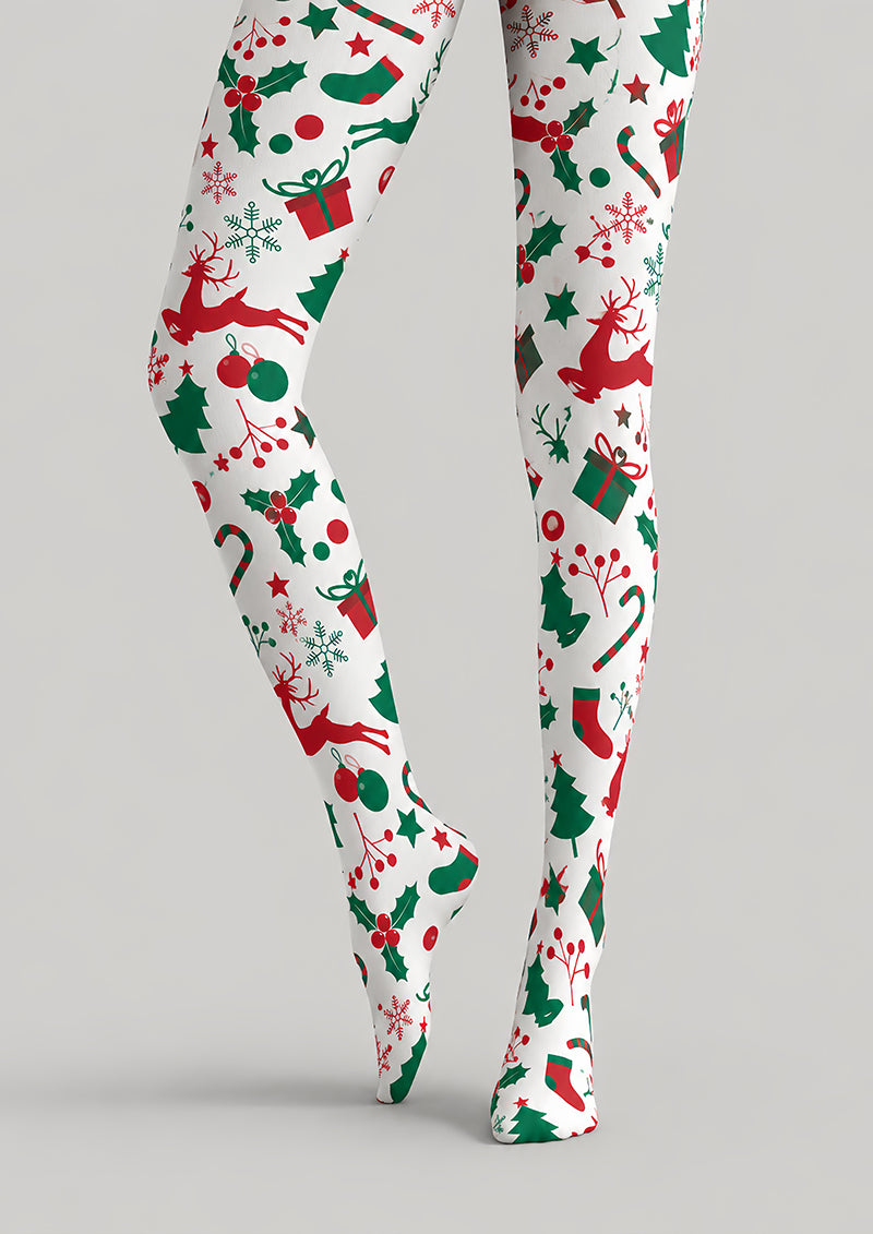 Christmas Motif Print Tights Hosiery Pantyhose H610-1