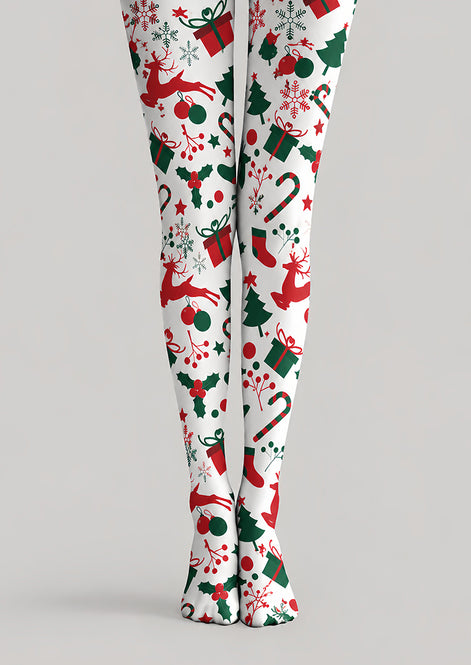 Christmas Motif Print Tights Hosiery Pantyhose H610-1