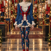 Navy Nutcracker Soldier Print Tights Pantyhose H610-10