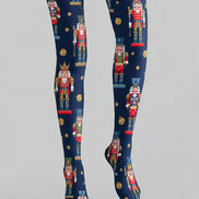 Navy Nutcracker Soldier Print Tights Pantyhose H610-10