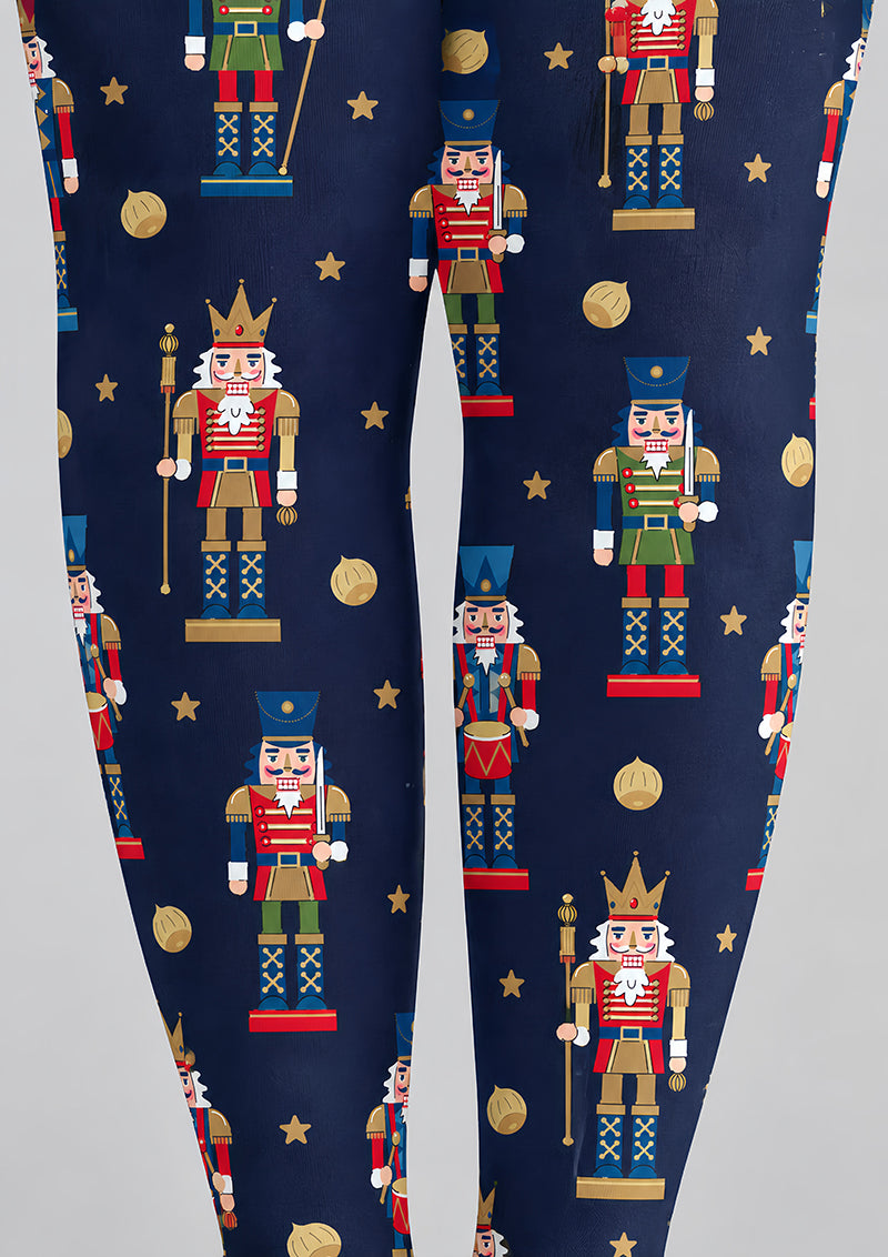 Navy Nutcracker Soldier Print Tights Pantyhose H610-10