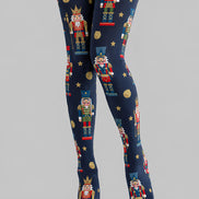 Navy Nutcracker Soldier Print Tights Pantyhose H610-10