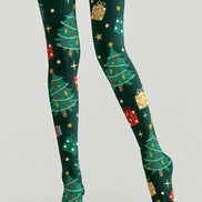Christmas Tree Gift Box Print Tights Pantyhose H610-11