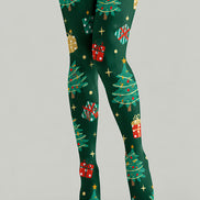 Christmas Tree Gift Box Print Tights Pantyhose H610-11