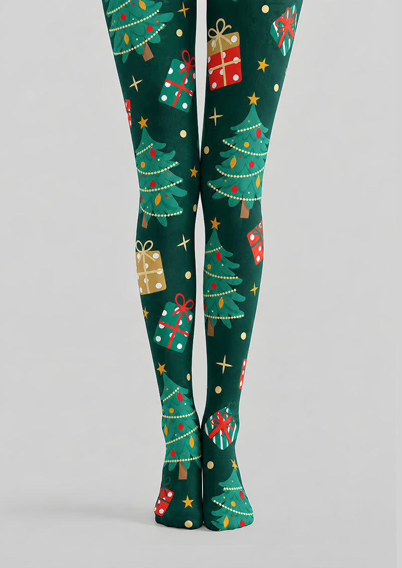 Christmas Tree Gift Box Print Tights Pantyhose H610-11