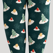 Christmas Tree Cloud Graphic Print Tights Pantyhose H610-12