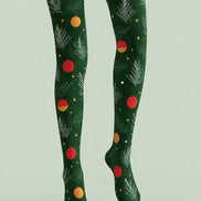 Christmas Pine Branch Hanging Ornament Print Tights H610-13