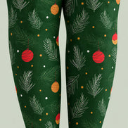 Christmas Pine Branch Hanging Ornament Print Tights H610-13