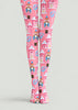 Pink Christmas Nutcracker Candy Castle Print Tights H610-15