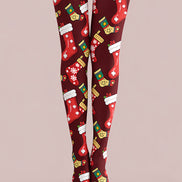 Christmas Red Stocking Pattern Tights Pantyhose H610-16