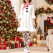 Cute Christmas Graphic Snowman Penguin Print Tights H610-17