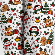 Cute Christmas Graphic Snowman Penguin Print Tights H610-17