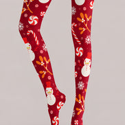 Christmas Snowman Candy Cane Pattern Tights Hosiery H610-21