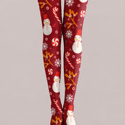 Christmas Snowman Candy Cane Pattern Tights Hosiery H610-21