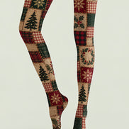 Christmas Tree Patchwork Tights Hosiery Pantyhose H610-3