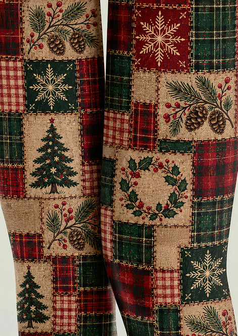 Christmas Tree Patchwork Tights Hosiery Pantyhose H610-3