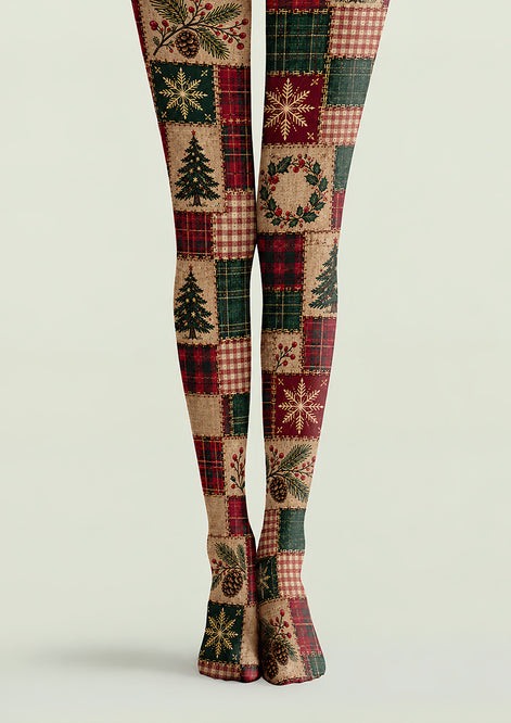 Christmas Tree Patchwork Tights Hosiery Pantyhose H610-3