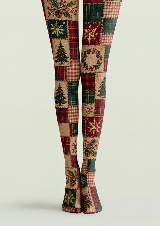 Christmas Tree Patchwork Tights Hosiery Pantyhose H610-3
