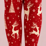 Snowflake Reindeer Red Tights Hosiery Festive Pantyhose H610-4