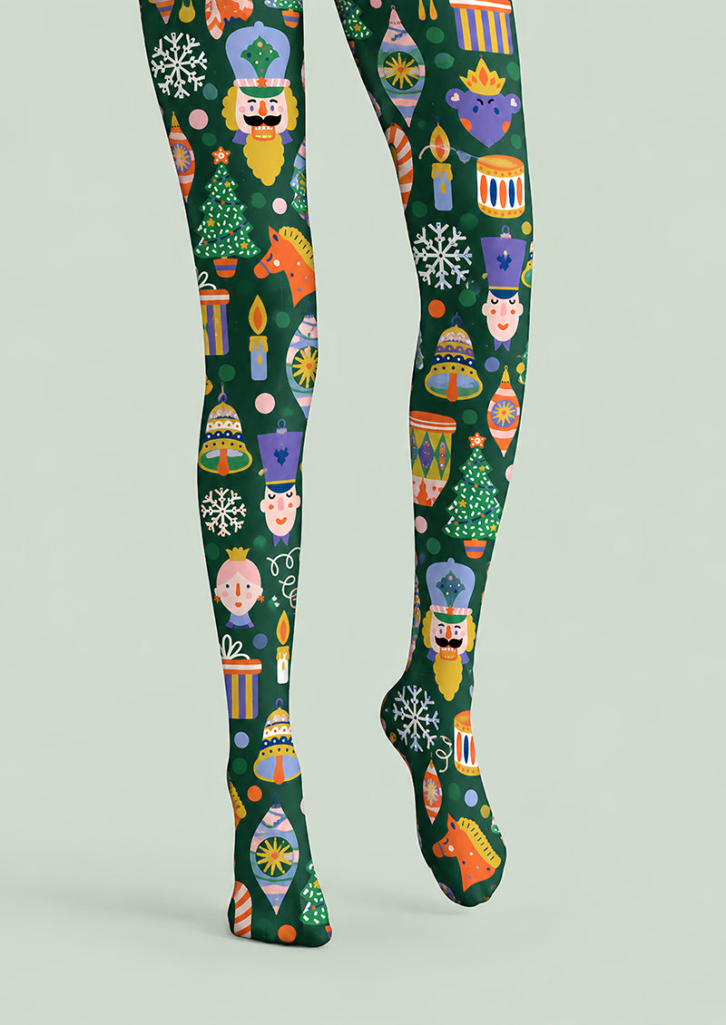 Christmas Colorful Nutcracker Print Tights Pantyhose H610-5