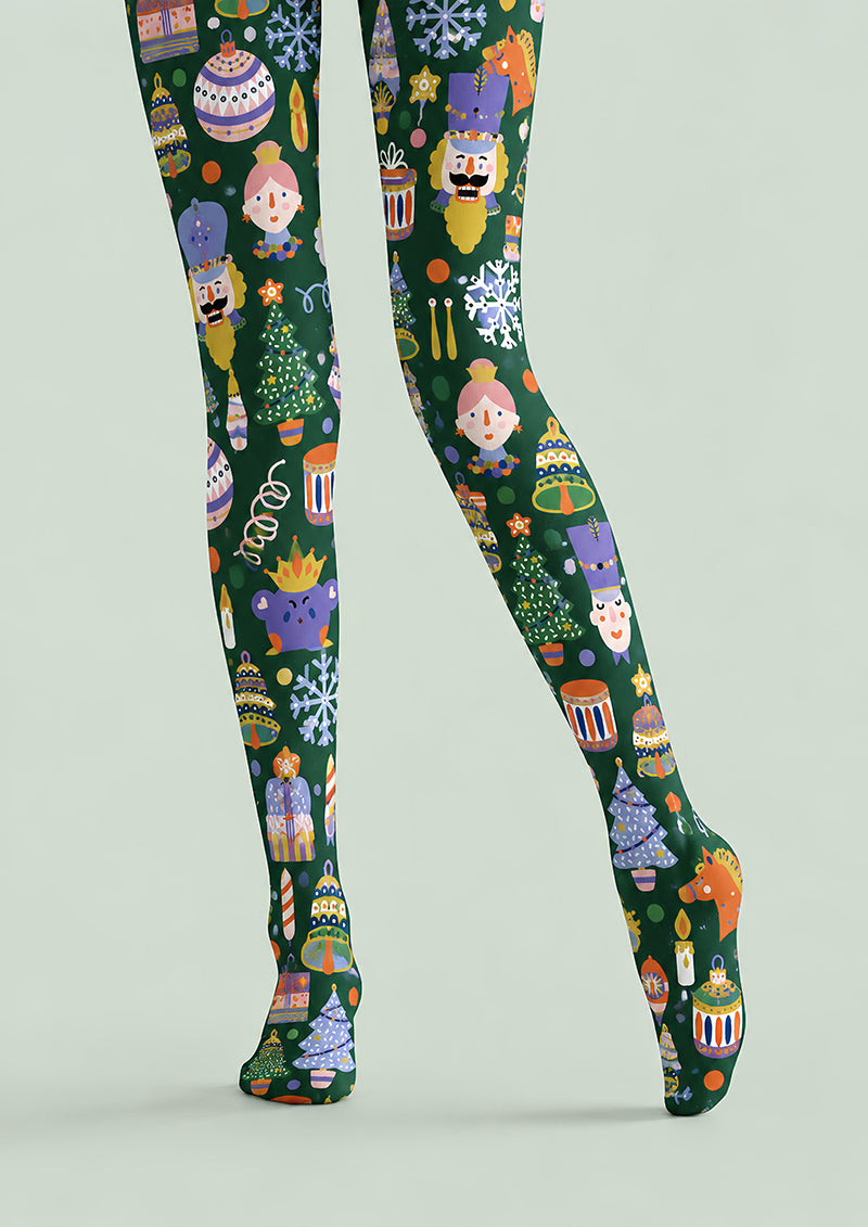 Christmas Colorful Nutcracker Print Tights Pantyhose H610-5