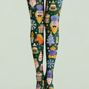 Christmas Colorful Nutcracker Print Tights Pantyhose H610-5