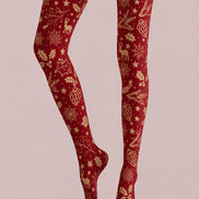 Golden Christmas Graphic Tights Hosiery Pantyhose H610-6