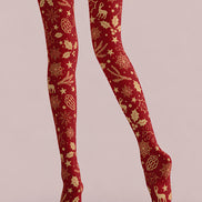 Golden Christmas Graphic Tights Hosiery Pantyhose H610-6