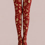 Golden Christmas Graphic Tights Hosiery Pantyhose H610-6