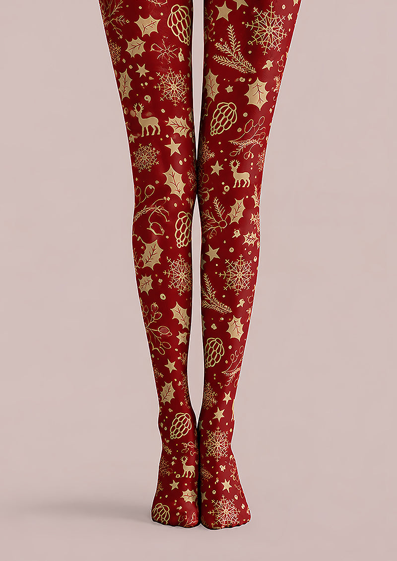 Golden Christmas Graphic Tights Hosiery Pantyhose H610-6