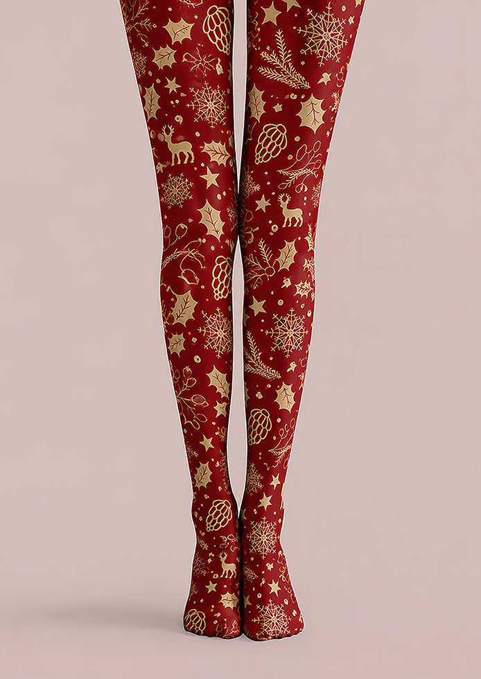Golden Christmas Graphic Tights Hosiery Pantyhose H610-6